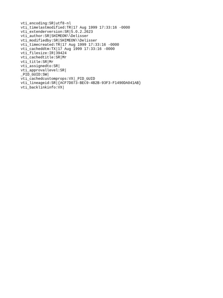 Document Metadata Overview | PDF