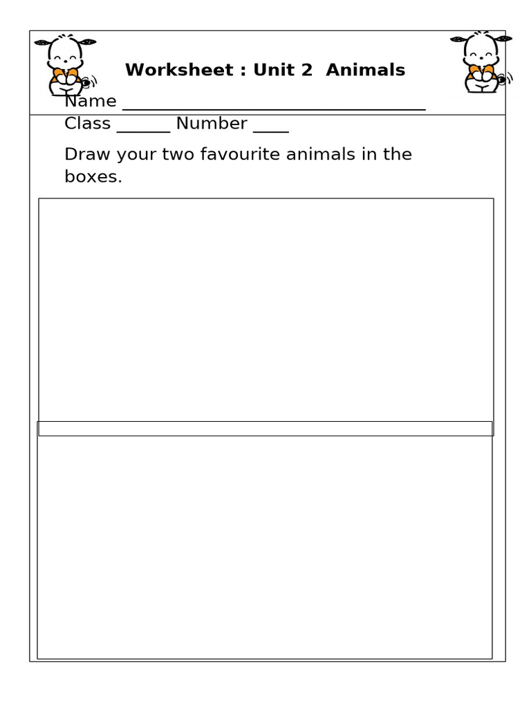 Worksheet Unit2 Animals 2 | PDF