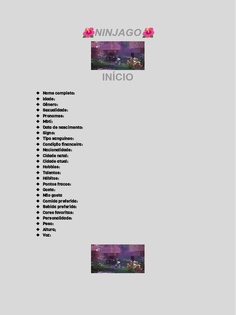 Informações sobre Personagem Ninjago | PDF