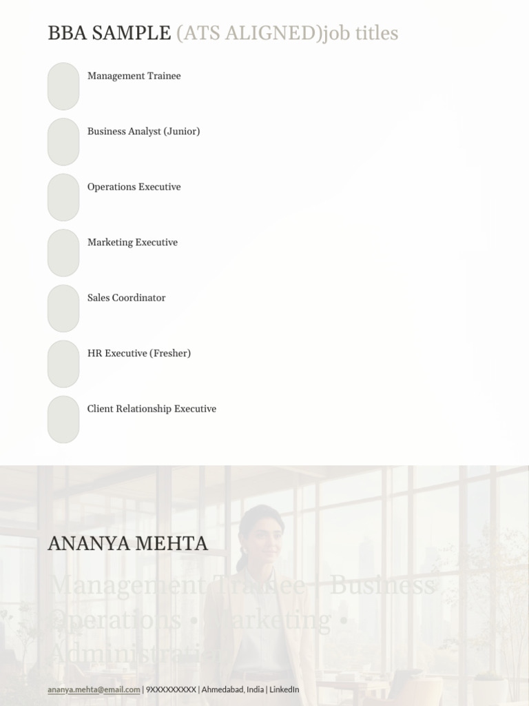 Bba Sample Ats Alignedjob Titles | PDF