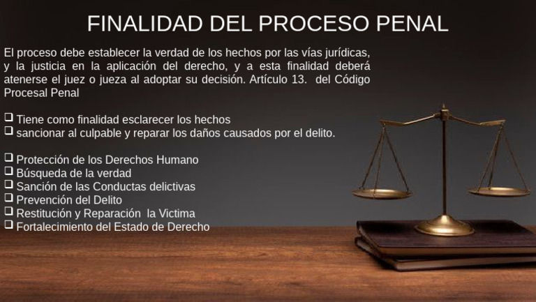 Finalidad del Proceso Penal en Derecho | PDF