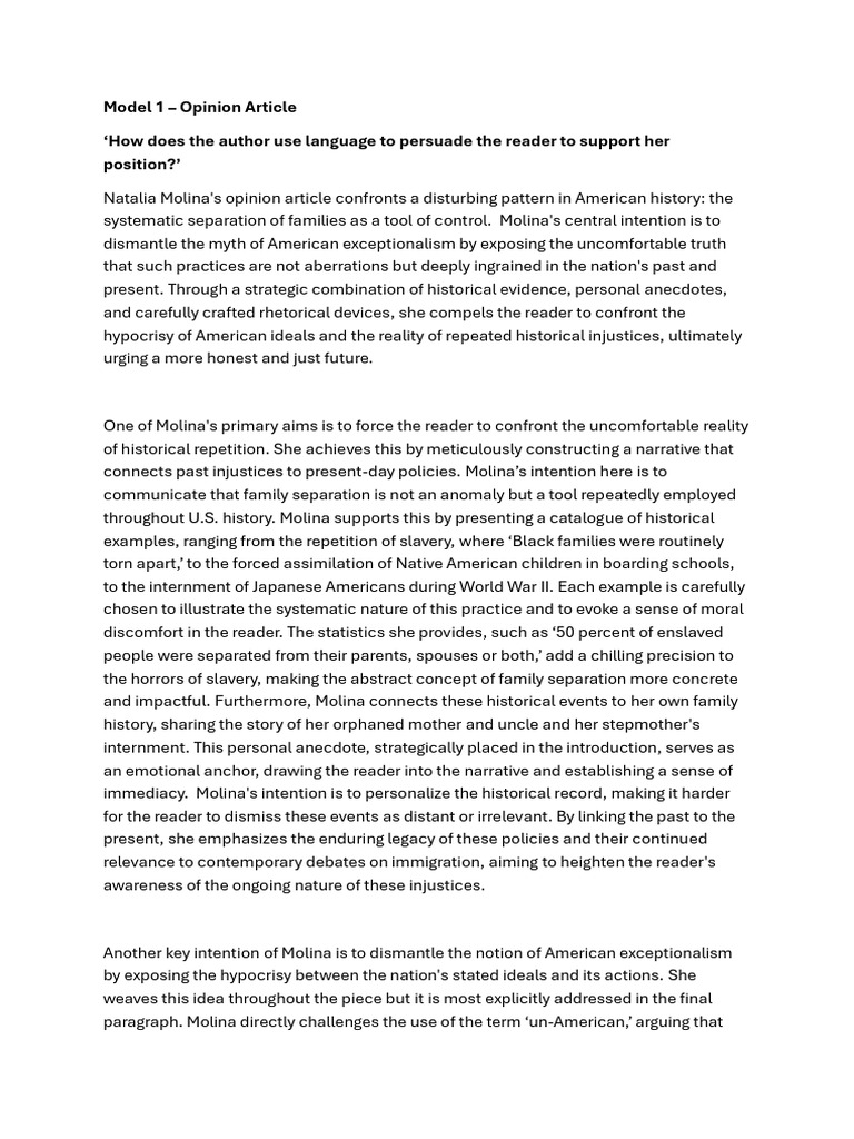 MR Walker Paper 1 Models - Opinion Article and Cartoon | PDF ...