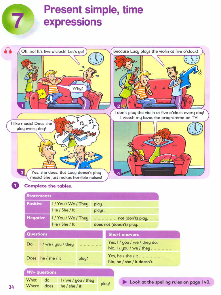 Present Simple Tense and Time Expressions | PDF | Workweek And Weekend ...