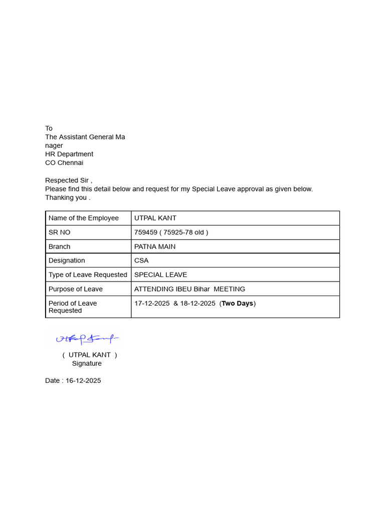 Spl leave | PDF