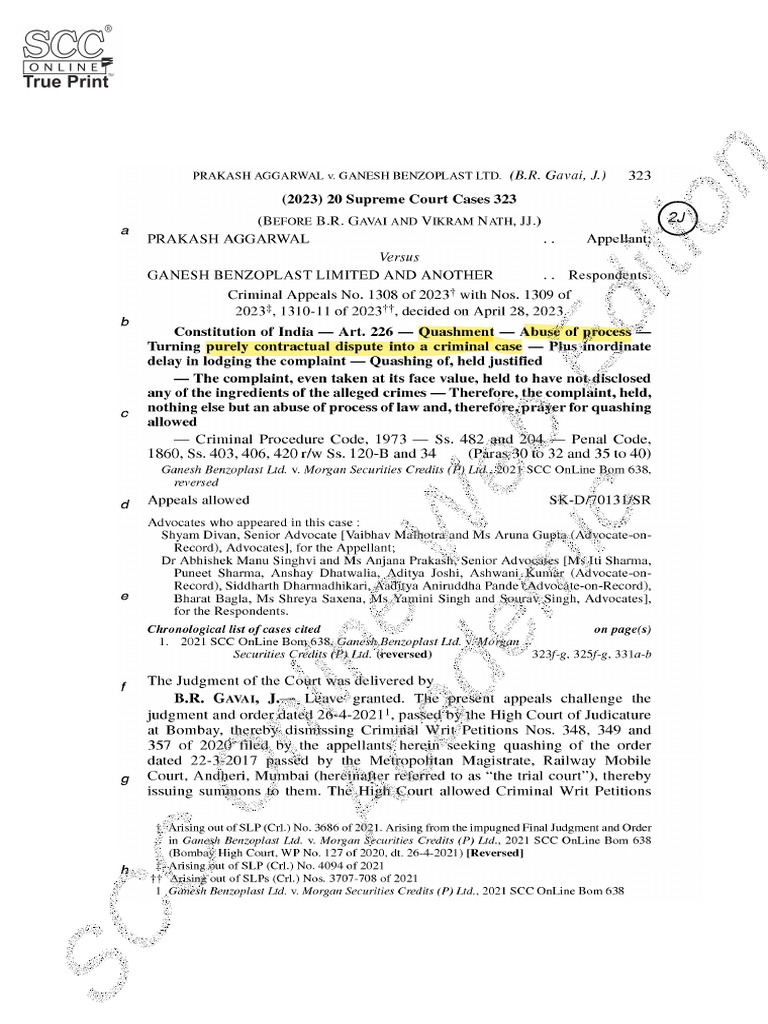 Modak Judgment Analysis (2008) SCC | PDF | Supreme Court Of The United ...