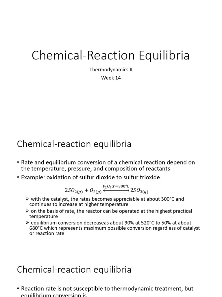 Chemical Reaction Equilibria Overview | PDF | Chemical Equilibrium ...