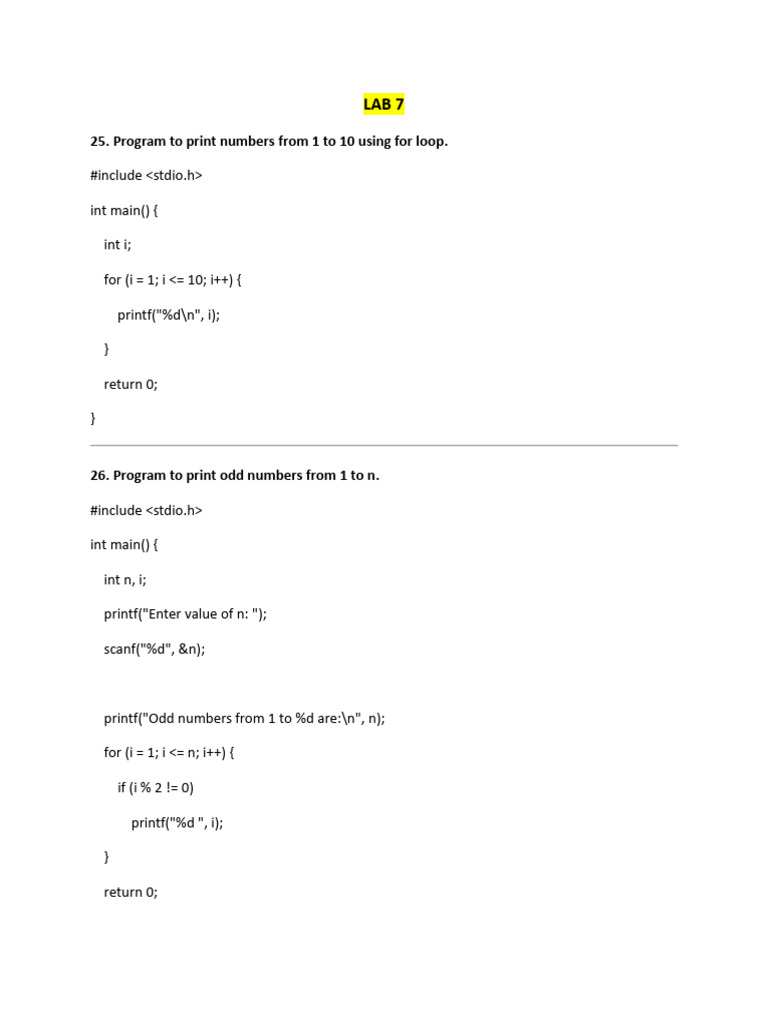 C Programs for Basic Number Operations | PDF