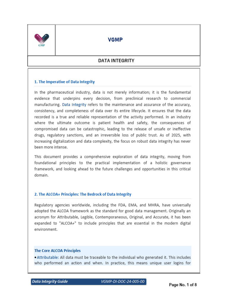 V-GMP DI | PDF | Audit | Verification And Validation