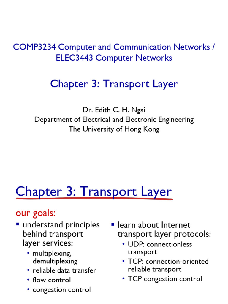 Transport Layer Concepts and Protocols | PDF | Transmission Control ...