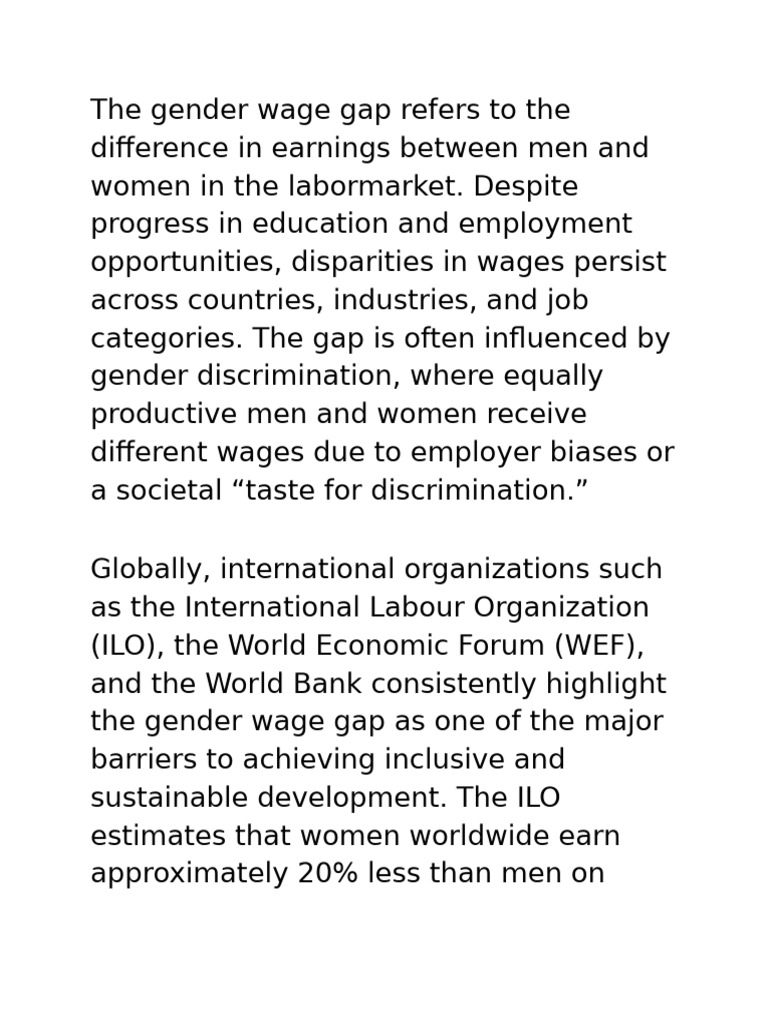 Understanding the Gender Wage Gap | PDF