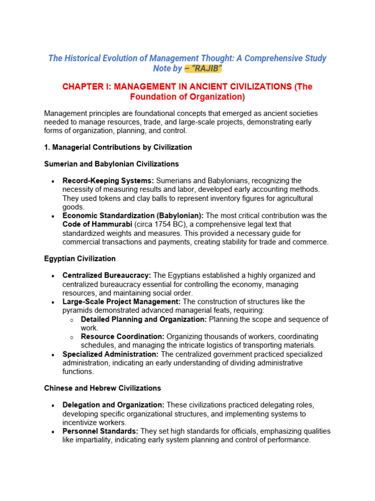 Evolution of Management Thought Overview | PDF | Motivation | Motivational