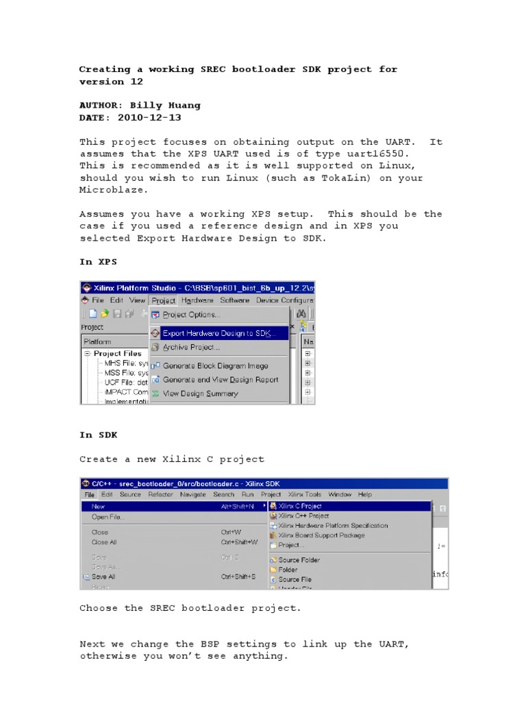 SREC Bootloader SDK Setup Guide | PDF | Booting | Computer Hardware
