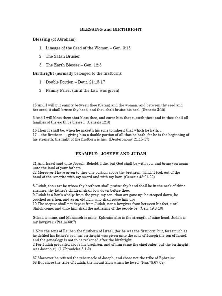 Understanding Blessing and Birthright | PDF