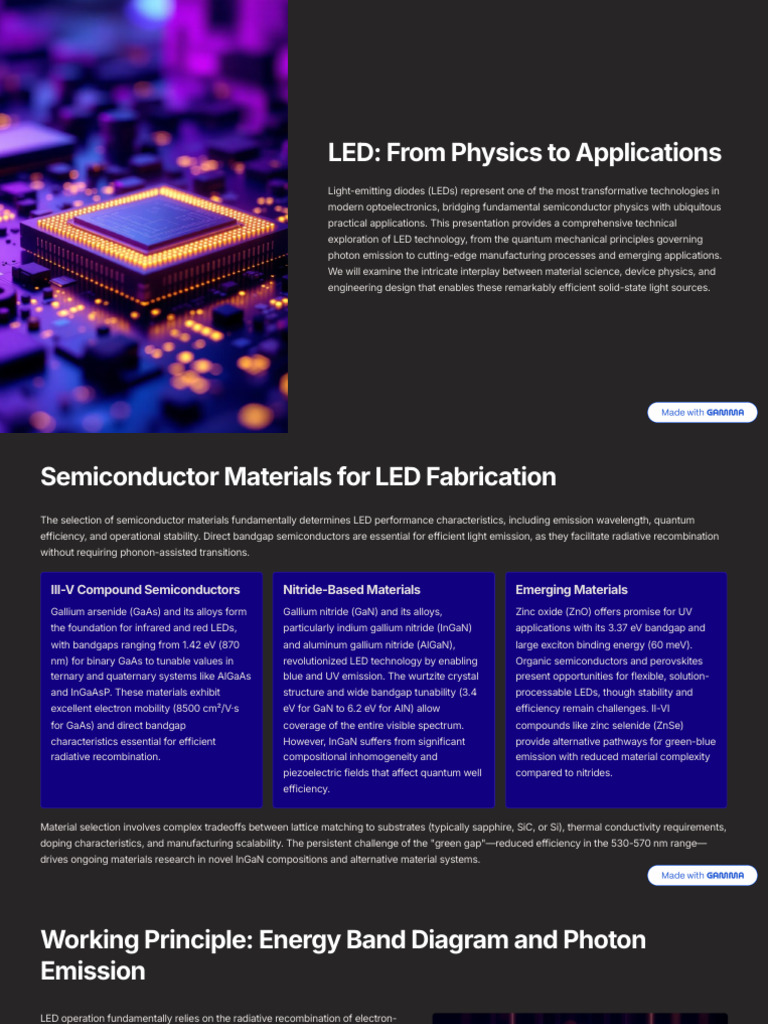 LED Technology: Physics and Applications | PDF | Light Emitting Diode ...