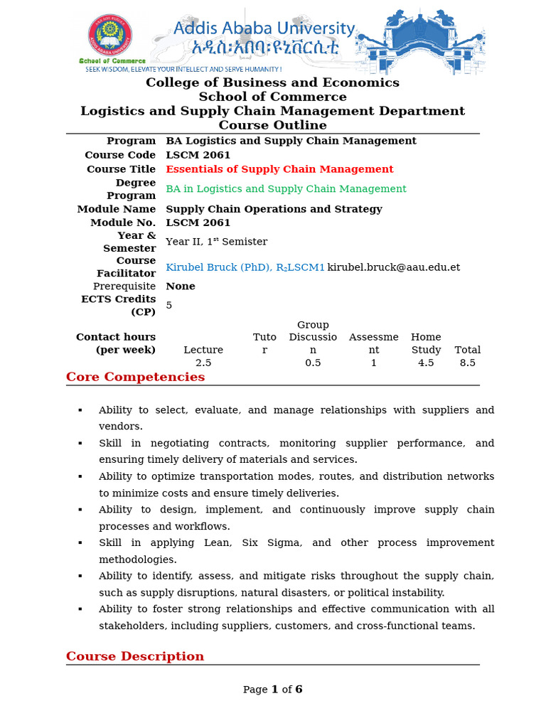 Essentials of Supply Chain Management Course | PDF | Supply Chain ...