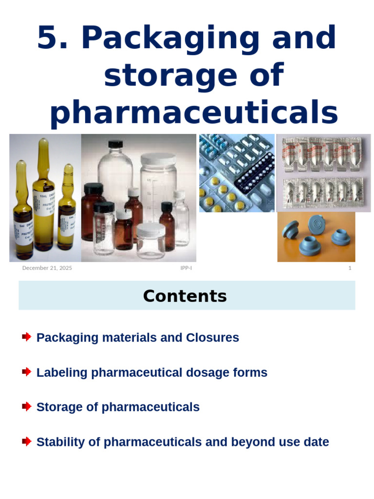 Pharmaceutical Packaging and Storage Guide | PDF | Pharmaceutical ...