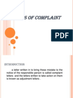 Letters of Complaint
