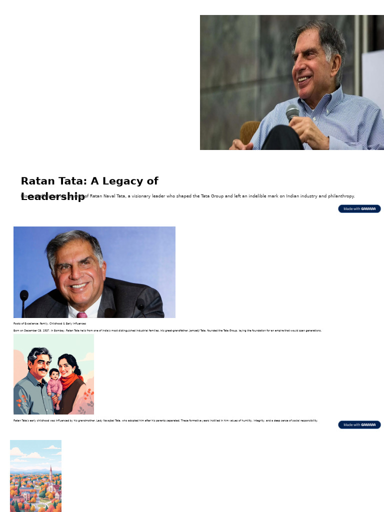 Ratan Tata: Visionary Leadership Journey | PDF | Mergers And Acquisitions