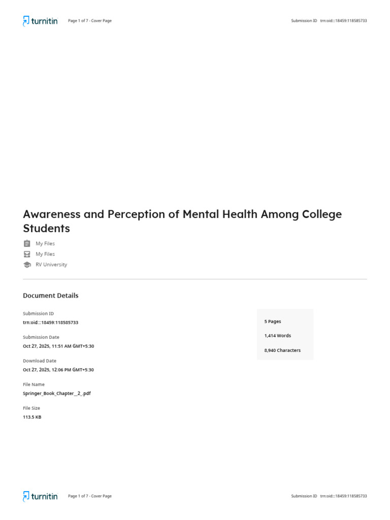 Mental Health Awareness in College Students | PDF | Mental Health ...