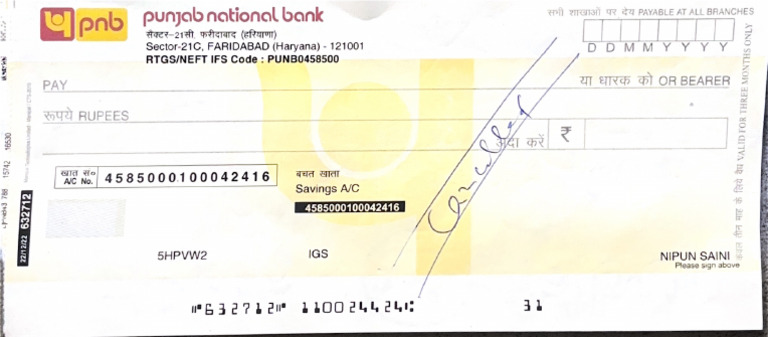 Cancelled Cheque | PDF