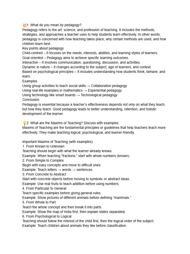 Understanding Pedagogy and Teaching Methods | PDF