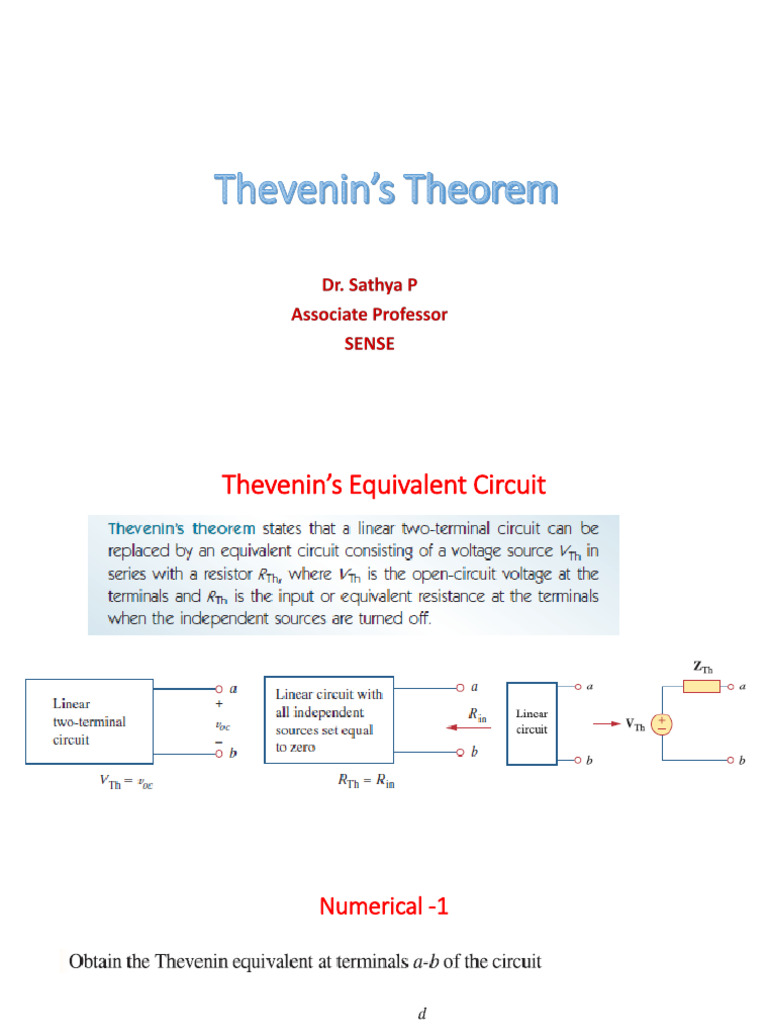 Thevenin's Theorem Explained | PDF