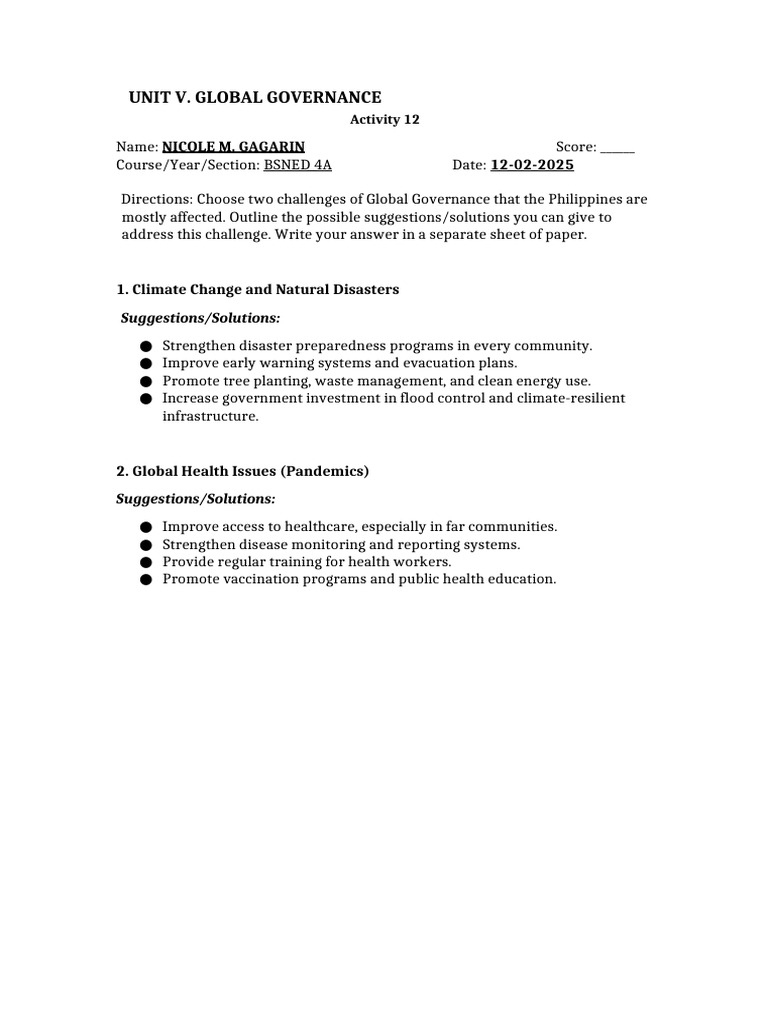 Global Governance Challenges in the Philippines | PDF | Economies
