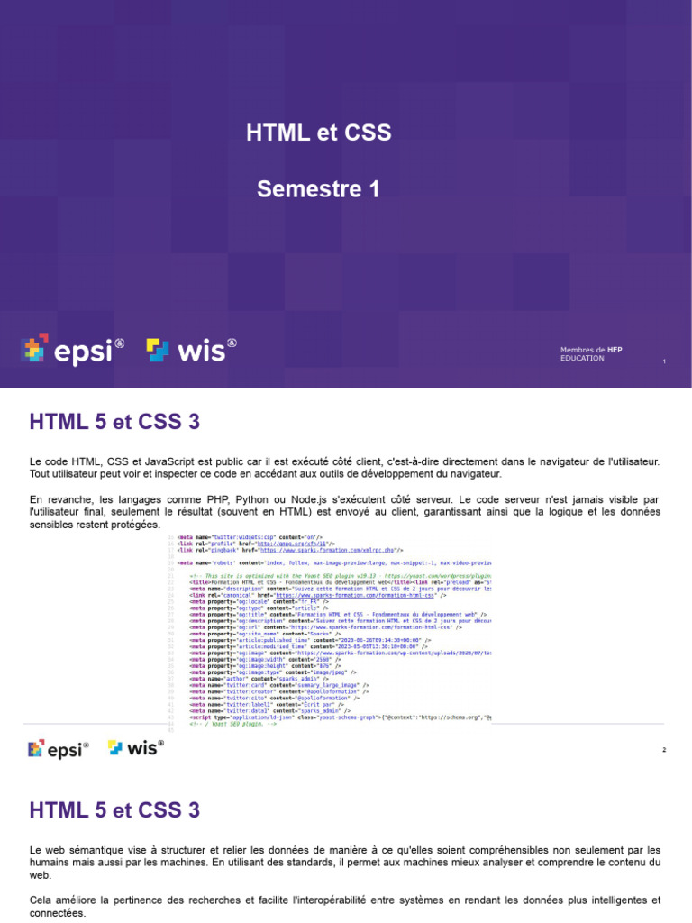 Introduction à HTML et CSS 3 | PDF | Html | Élément HTML