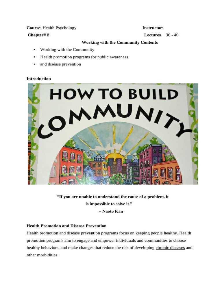 Community Health Promotion Strategies | PDF | Health Promotion ...