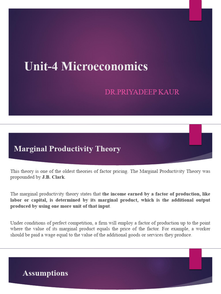 Marginal Productivity Theory Explained | PDF | Labour Economics ...