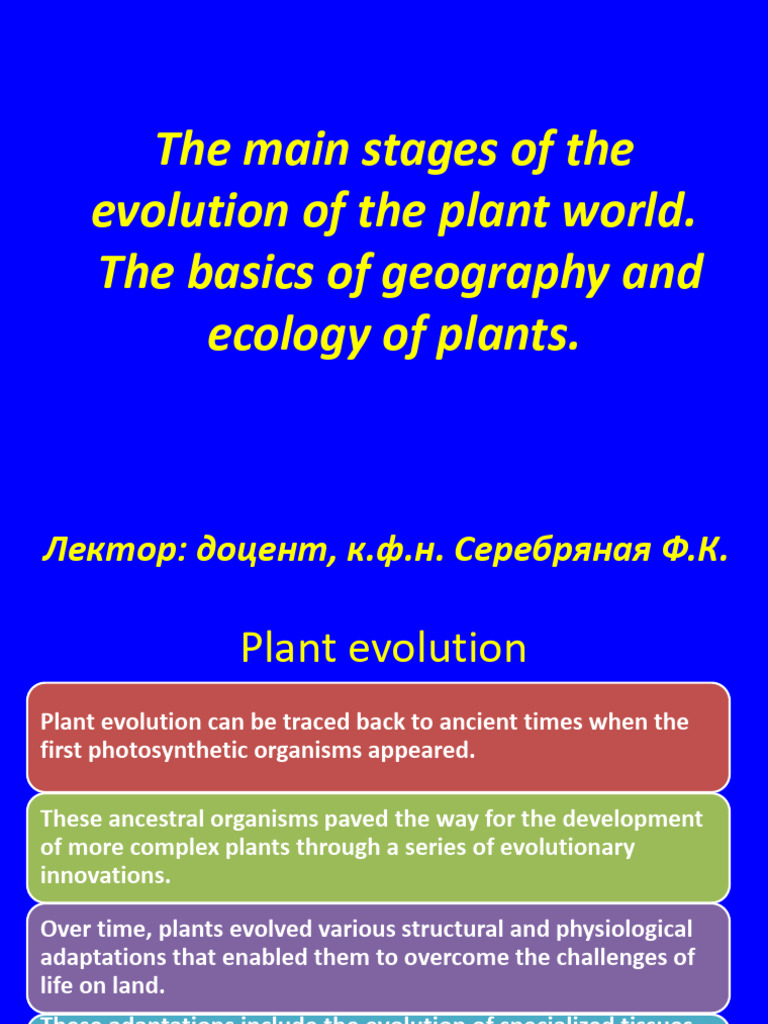 Plant Evolution and Ecology Overview | PDF | Plants | Ecosystem