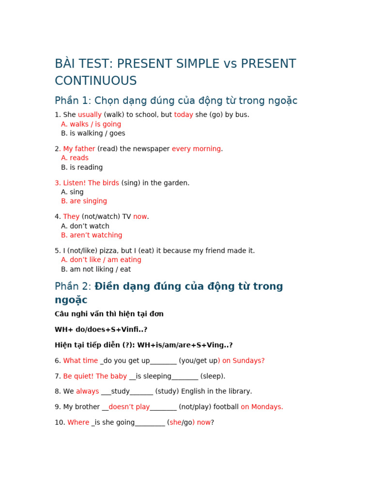 Bài Test | PDF