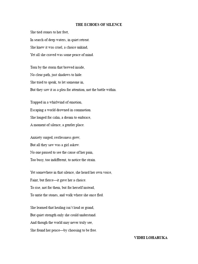 Finding Peace in Silence: A Poem | PDF