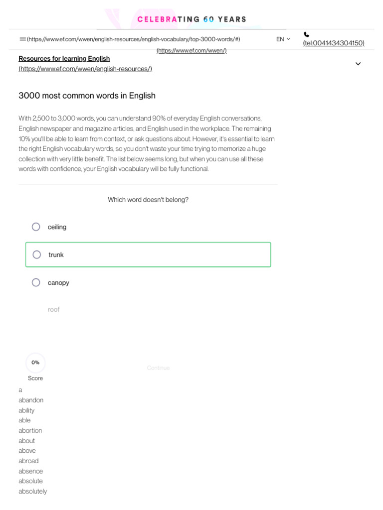3000 Most Common Words in English - EF Global Site (English) | PDF ...