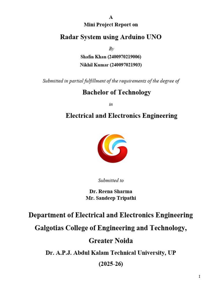 Arduino UNO Radar System Project | PDF | Servomechanism | Electric Motor