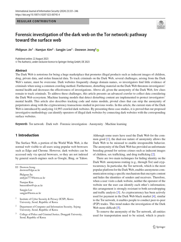 Forensic Investigation of The Dark Web On The Tor Network | PDF | Proxy ...