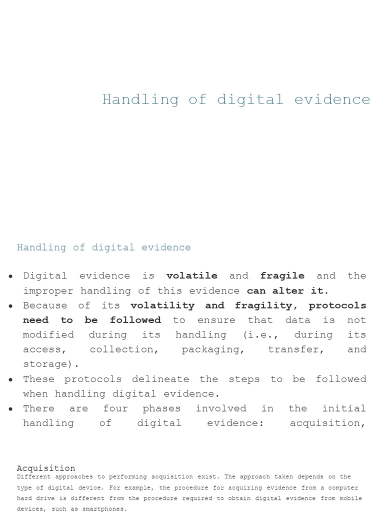 8 - Handling Digital Evidence | PDF | Crime Scene | Digital Forensics