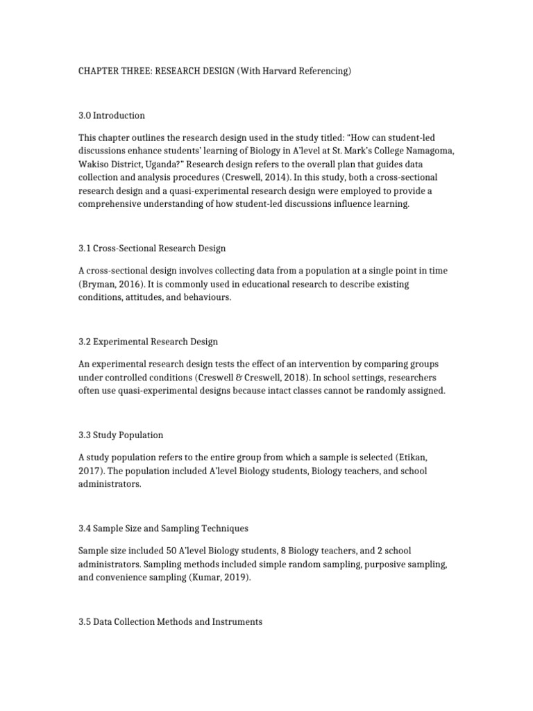 Research Design for Biology Education Study | PDF | Sampling ...