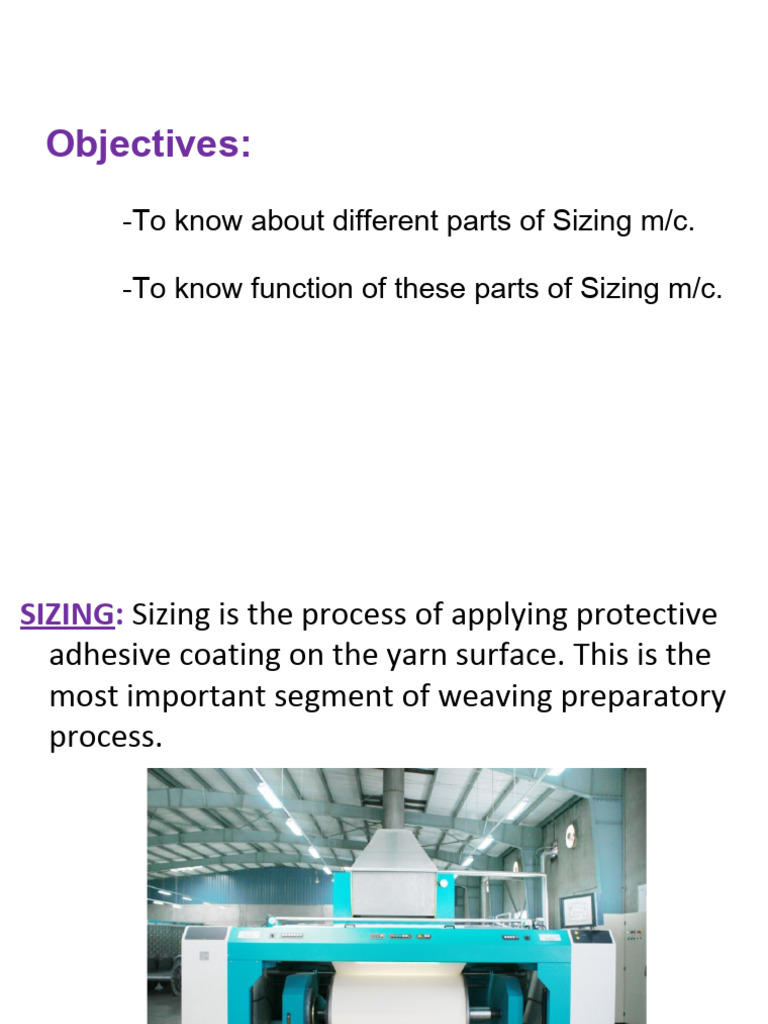 Overview of Slasher Sizing Machine Parts | PDF