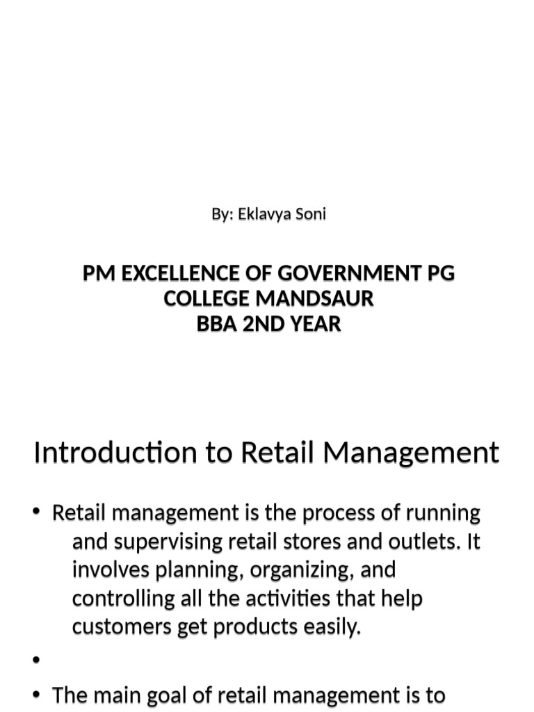 Retail Management Overview and Strategies | PDF | Retail | Supply Chain