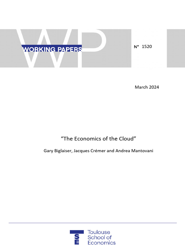 Economics and Policy of Cloud Computing | PDF | Cloud Computing ...