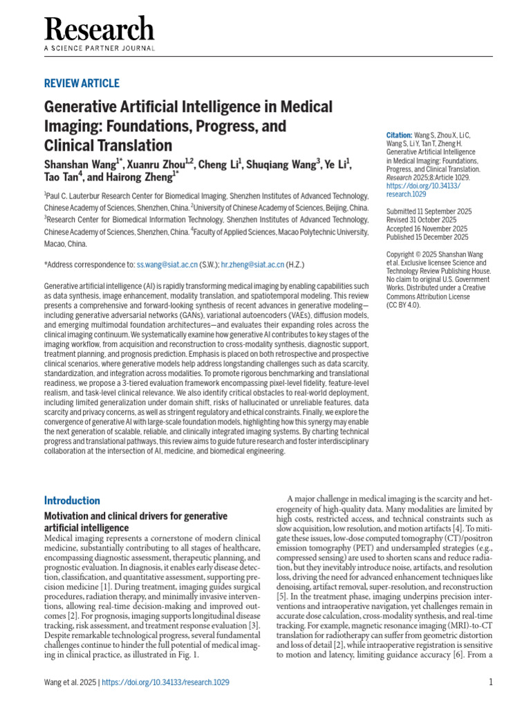 Generative AI in Medical Imaging Review | PDF | Medical Imaging ...