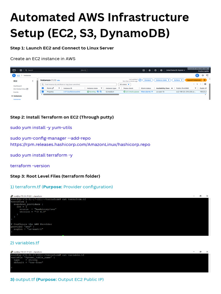Automated AWS Setup with Terraform Guide | PDF