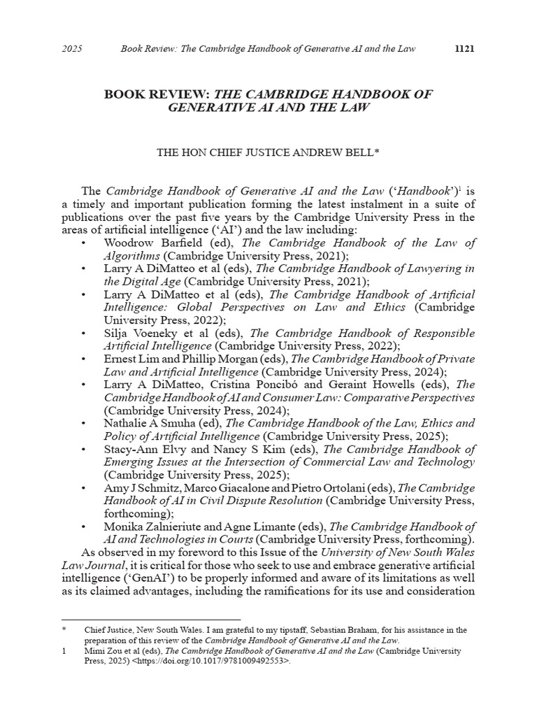 Generative AI and Law Handbook Review | PDF | Artificial Intelligence ...
