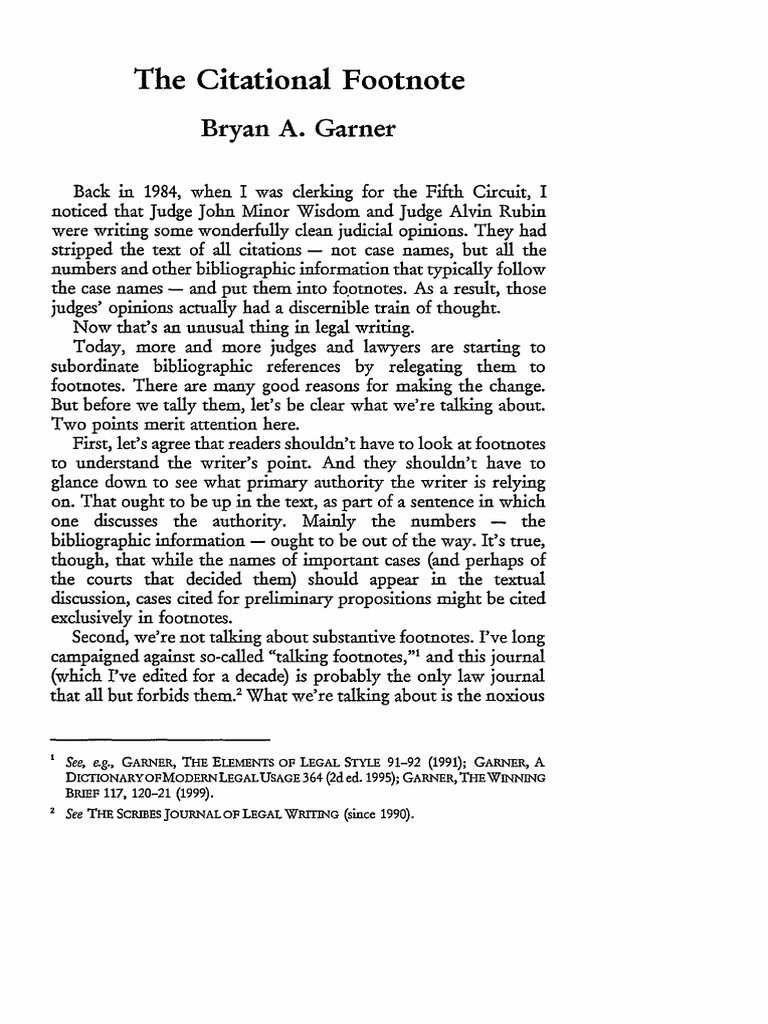 Optimizing Legal Writing with Footnotes | PDF | Citation | Note ...