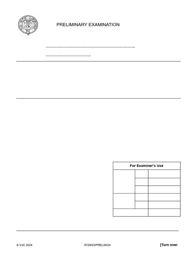 JC2 Chemistry Preliminary Exam Paper 3 | PDF | Solvation | Electrochemistry