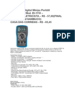 Multimetro Digital Minipa Portátil Profissional Mod. Et-1110