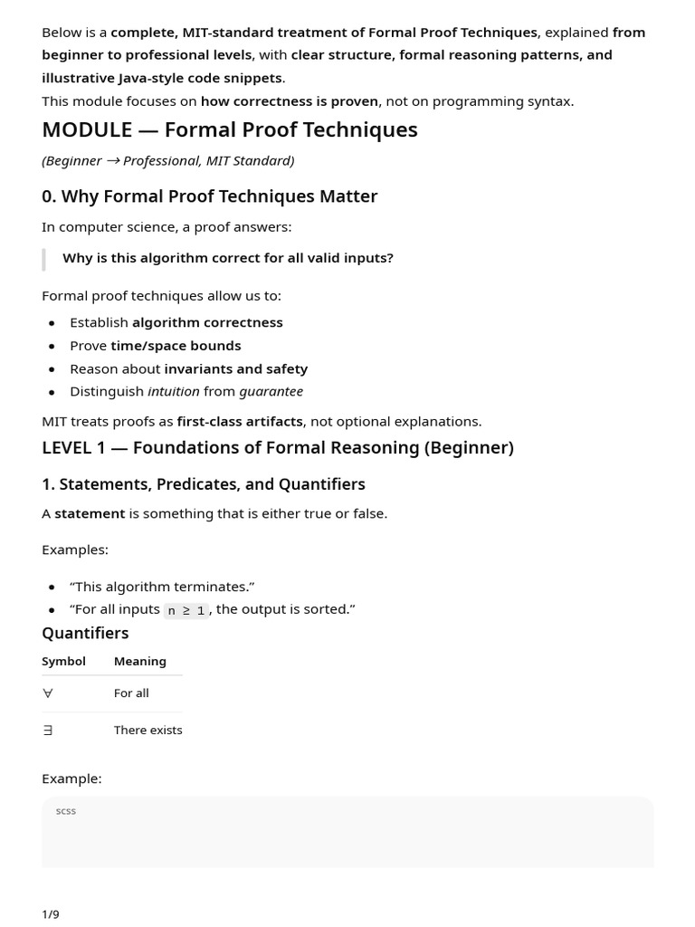 Formal Proof Techniques: MIT Guide | PDF | Mathematical Proof | Boolean ...