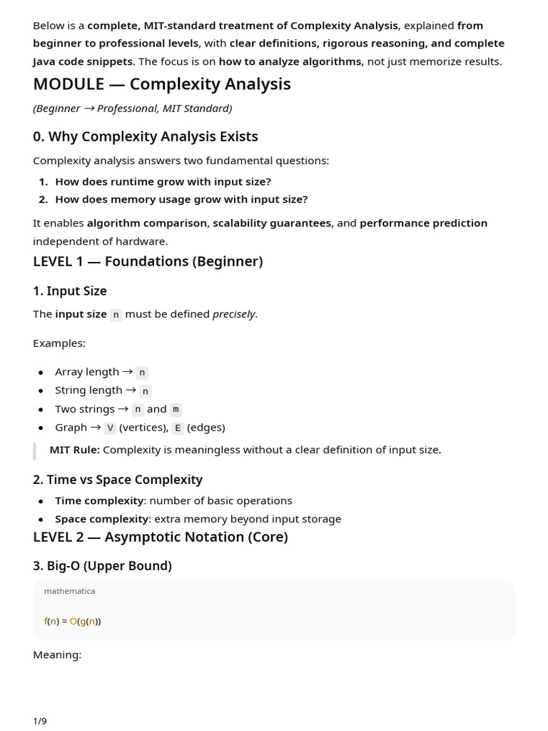 Complexity Analysis of Java String | PDF | Computer Programming ...
