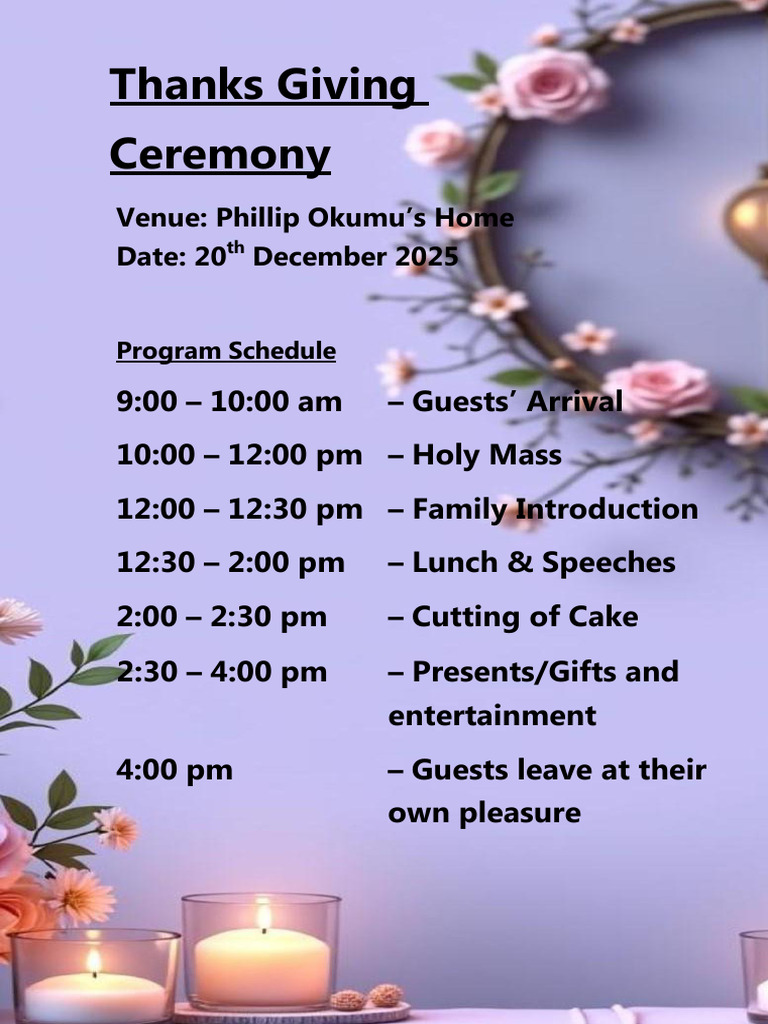 Birthday Ceremony Program GG | PDF